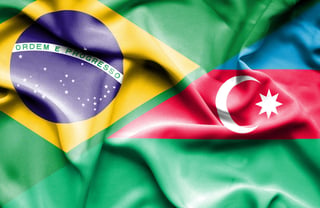 Azerbaijan and Brazil Flag Together