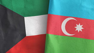 Azerbaijan and Kuwait Flags Together