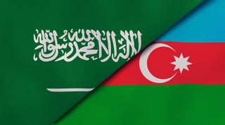 Drapeau de l'Azerbaïdjan et de l'Arabie Saoudite ensemble