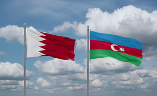 Azerbaijan and Bahrain flags together