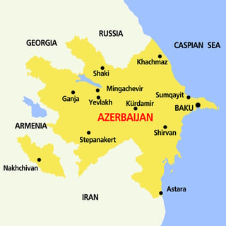 Mapa vectorial de alto detalle de Azerbaiyán