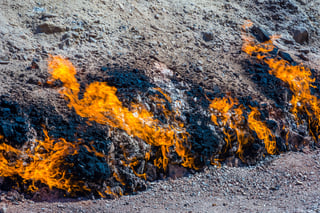 Part of the fire in Yanardag in Azerbaijan