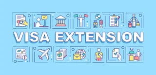 Visa Extension Word Concepts Banner Entry Permission Approval Infographics With Linear