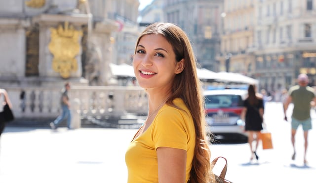 Portrait Happy Young Woman