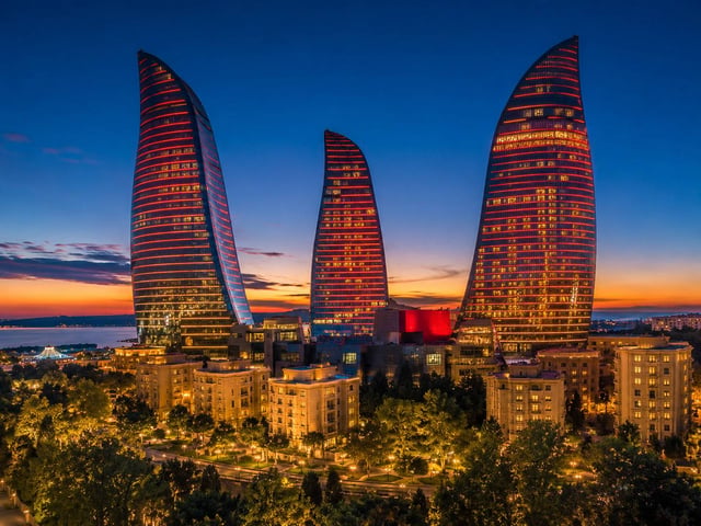 Stunning View Of Baku Flame Towers