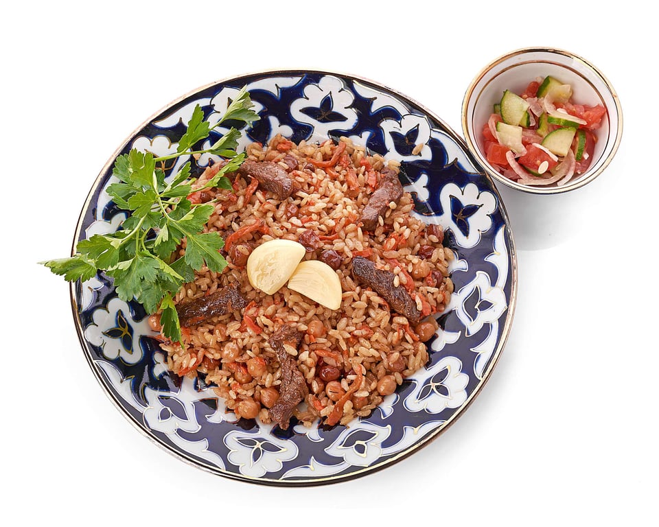 Plov azerbaïdjanais avec de la viande