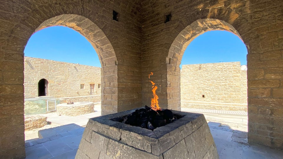 Inside View Of The Ateshgah Fire Temple